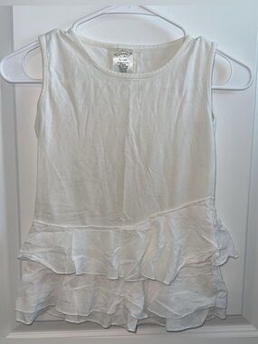 Persnickety White Ruffle Tank Top girls 7